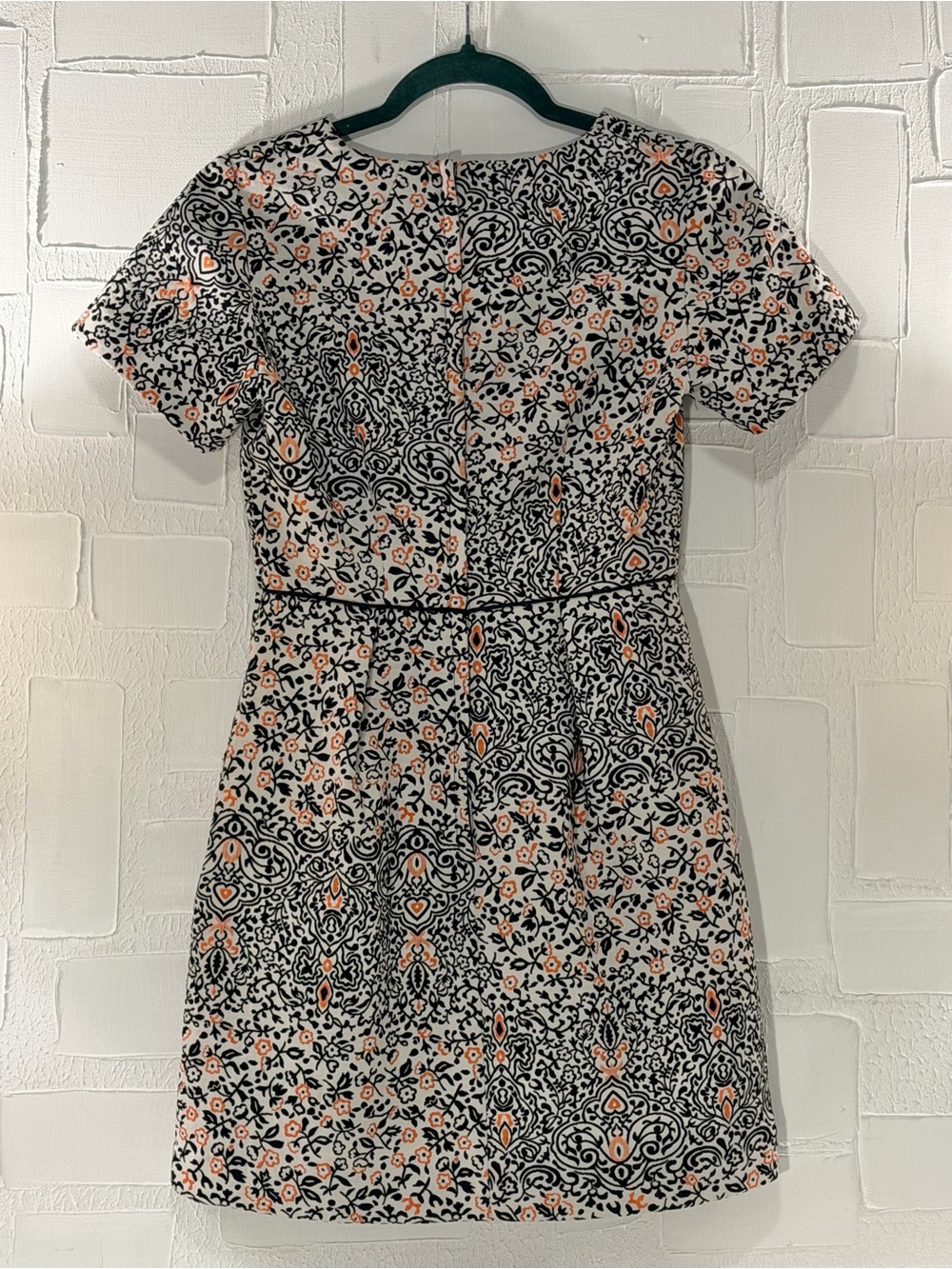 H&M Floral Jacquard Short Sleeve Mini Dress Size 4